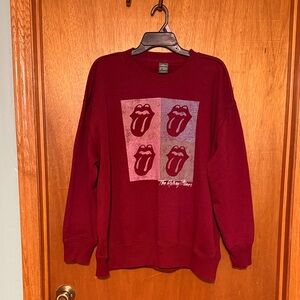 Women’s Terra & Sky Burgundy Rolling Stones Graphic Sweatshirt Top 2X NWOT